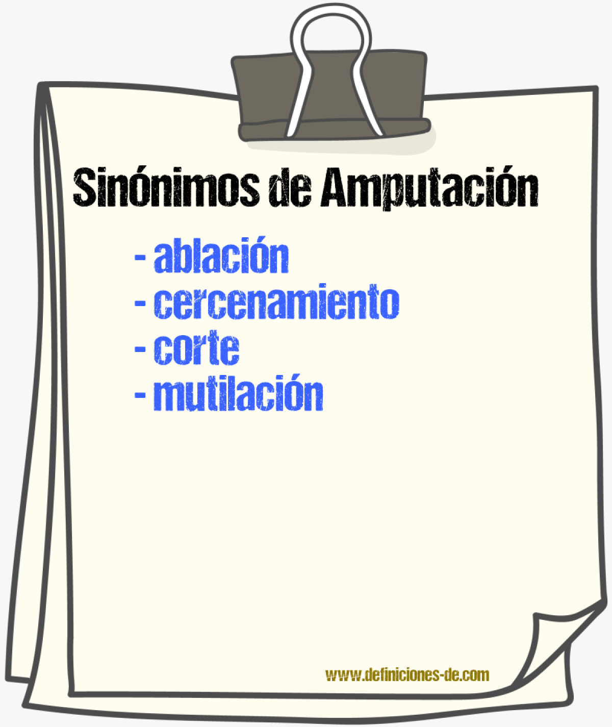 Sinnimos de amputacin