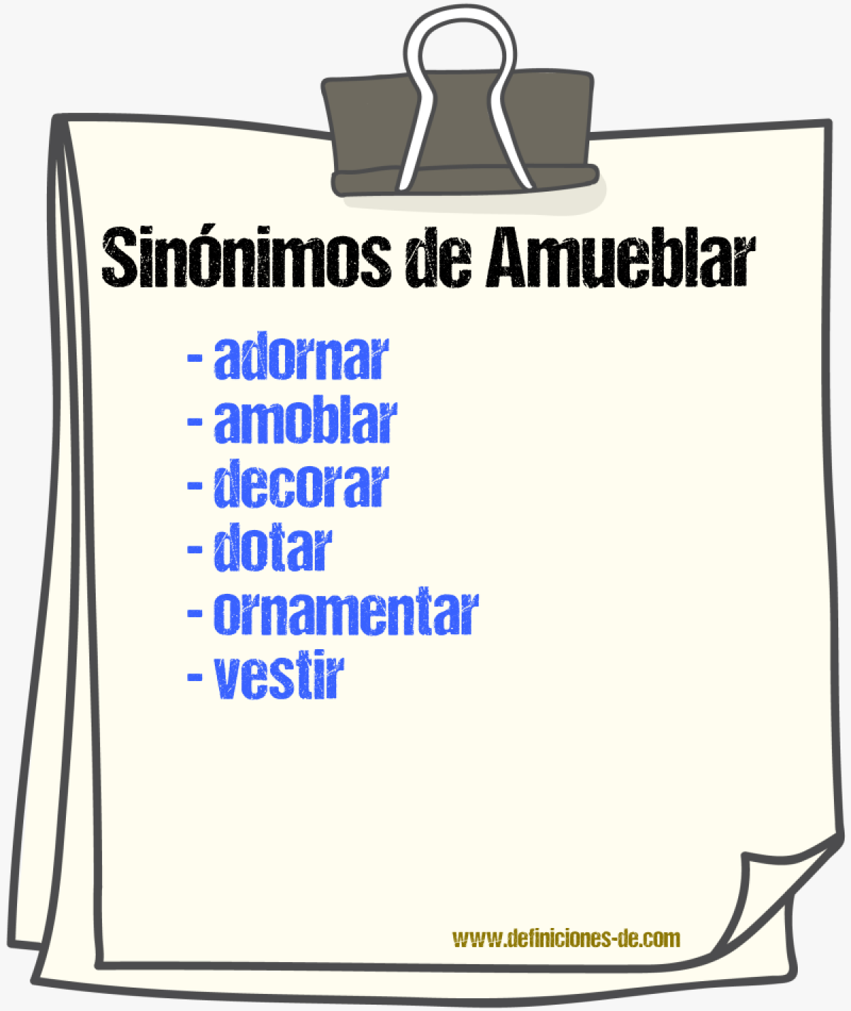 Sinnimos de amueblar