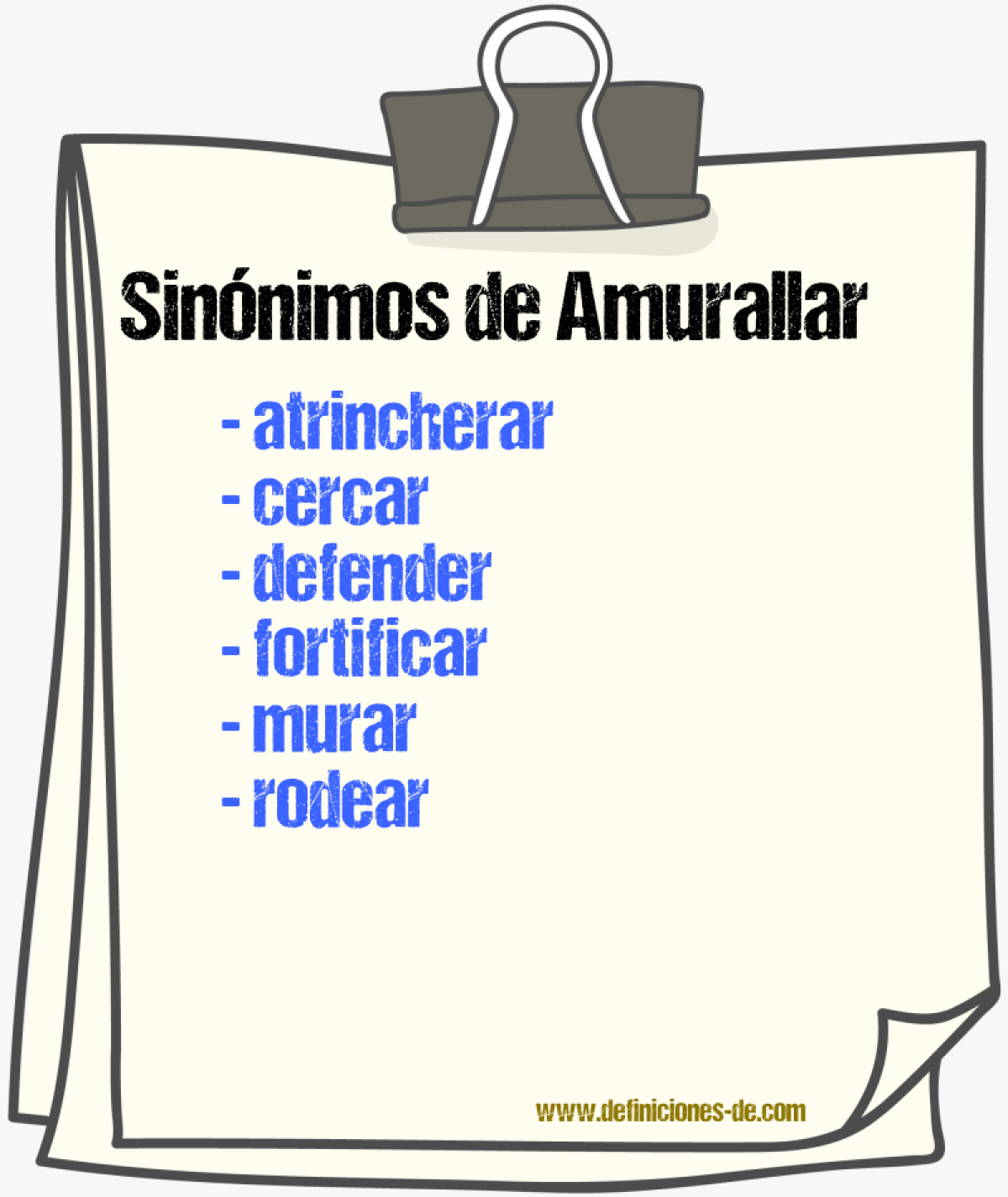 Sinnimos de amurallar