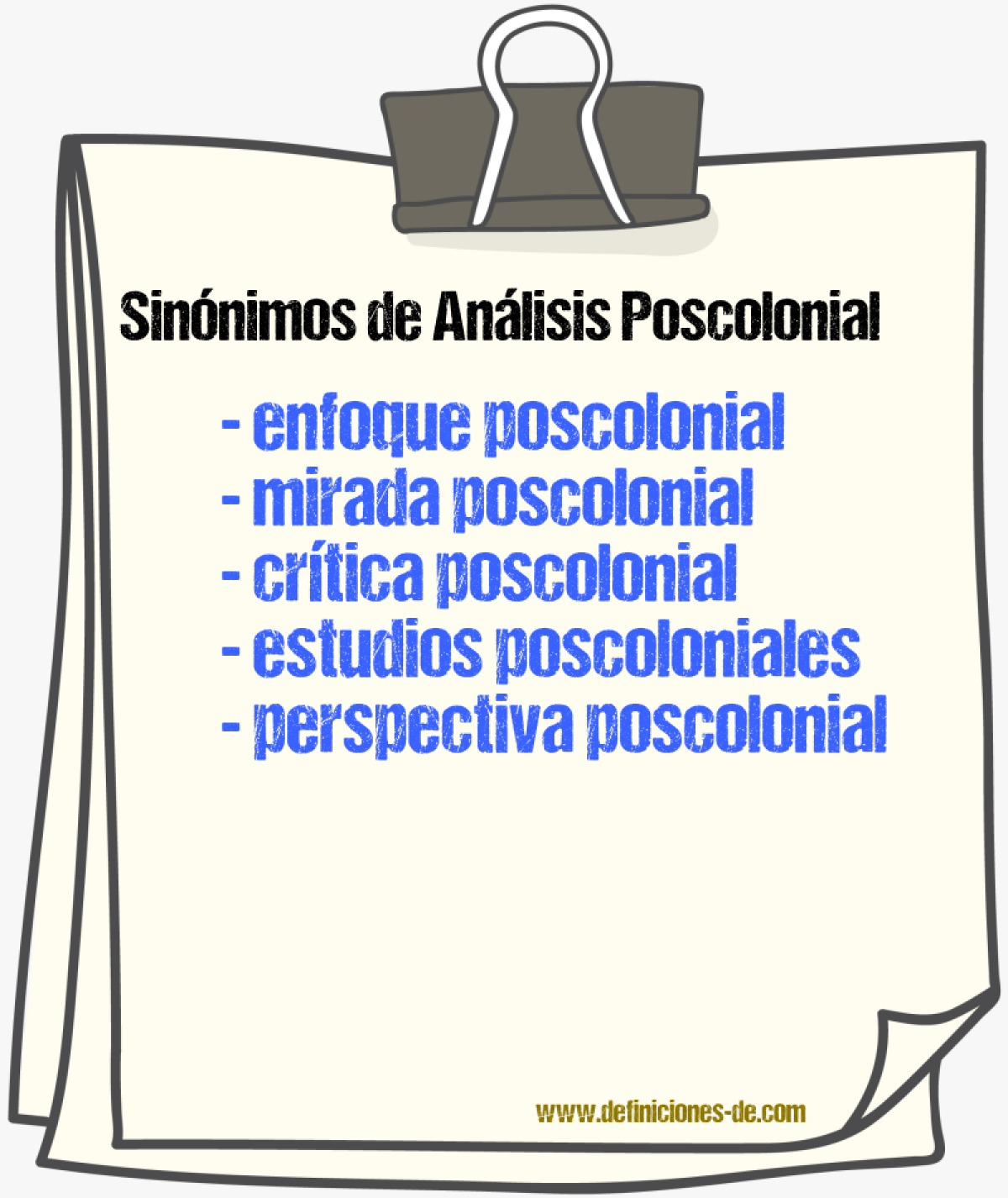 Sinónimos de análisis poscolonial