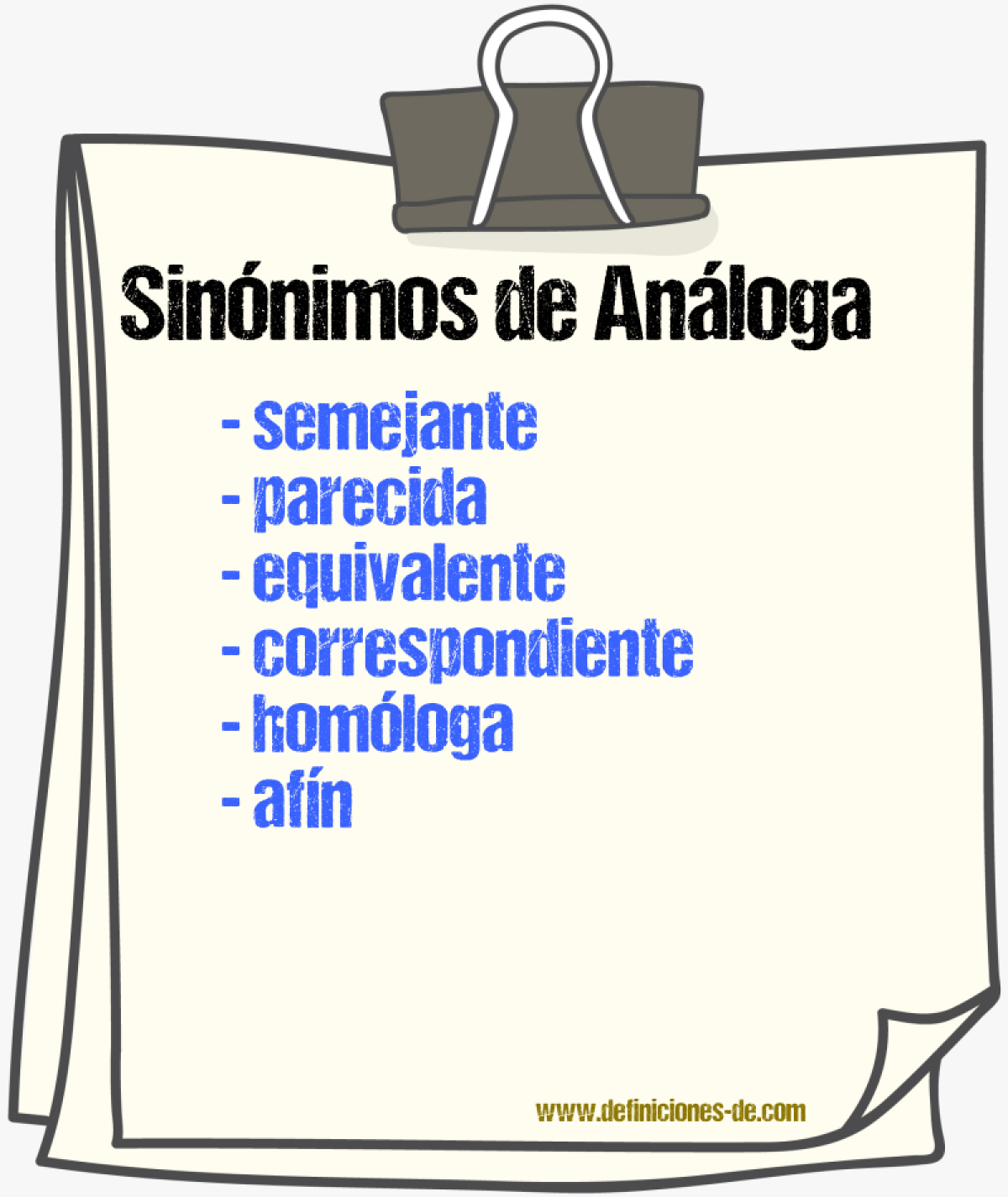 Sinónimos de análoga