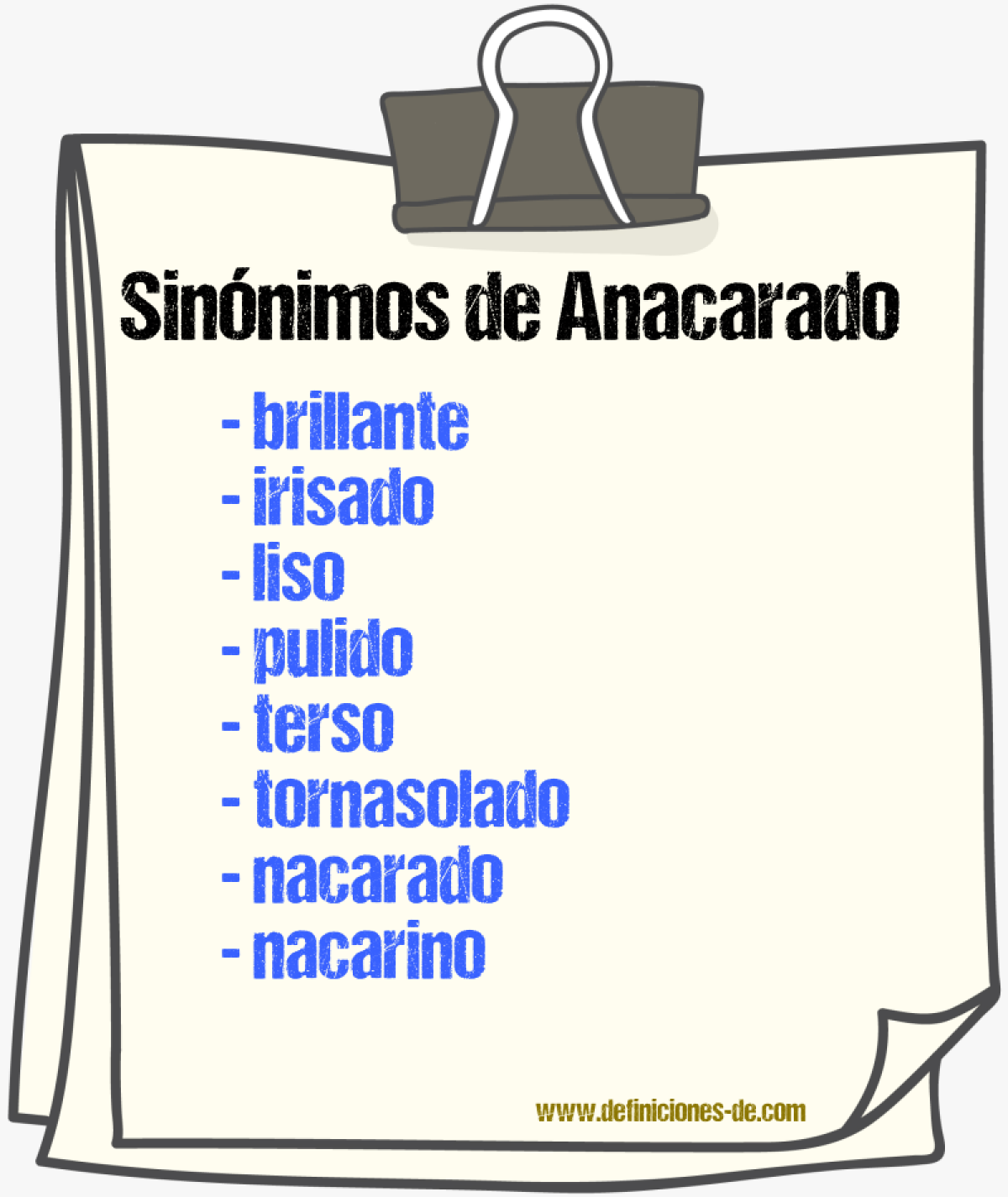 Sinnimos de anacarado