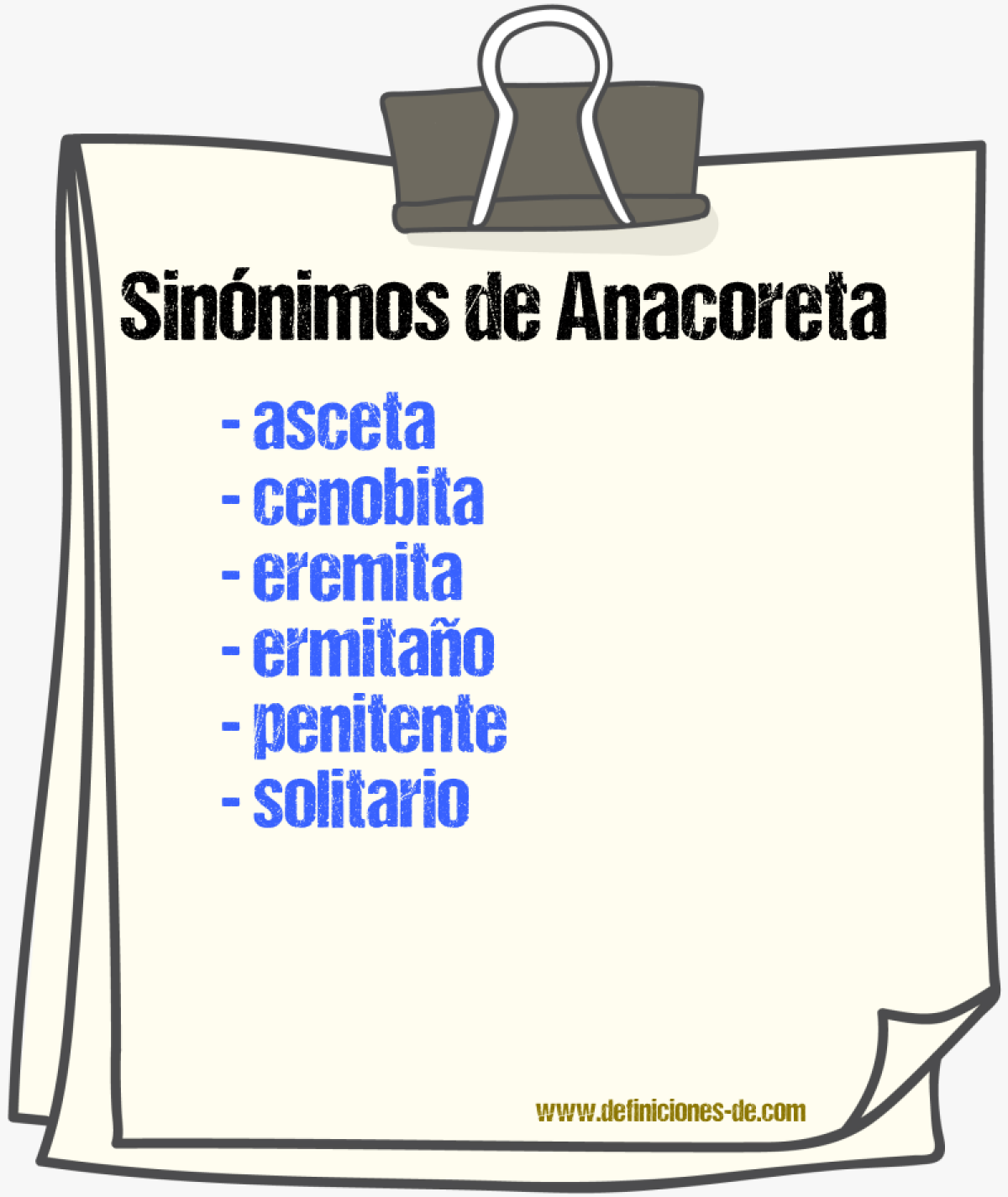 Sinnimos de anacoreta