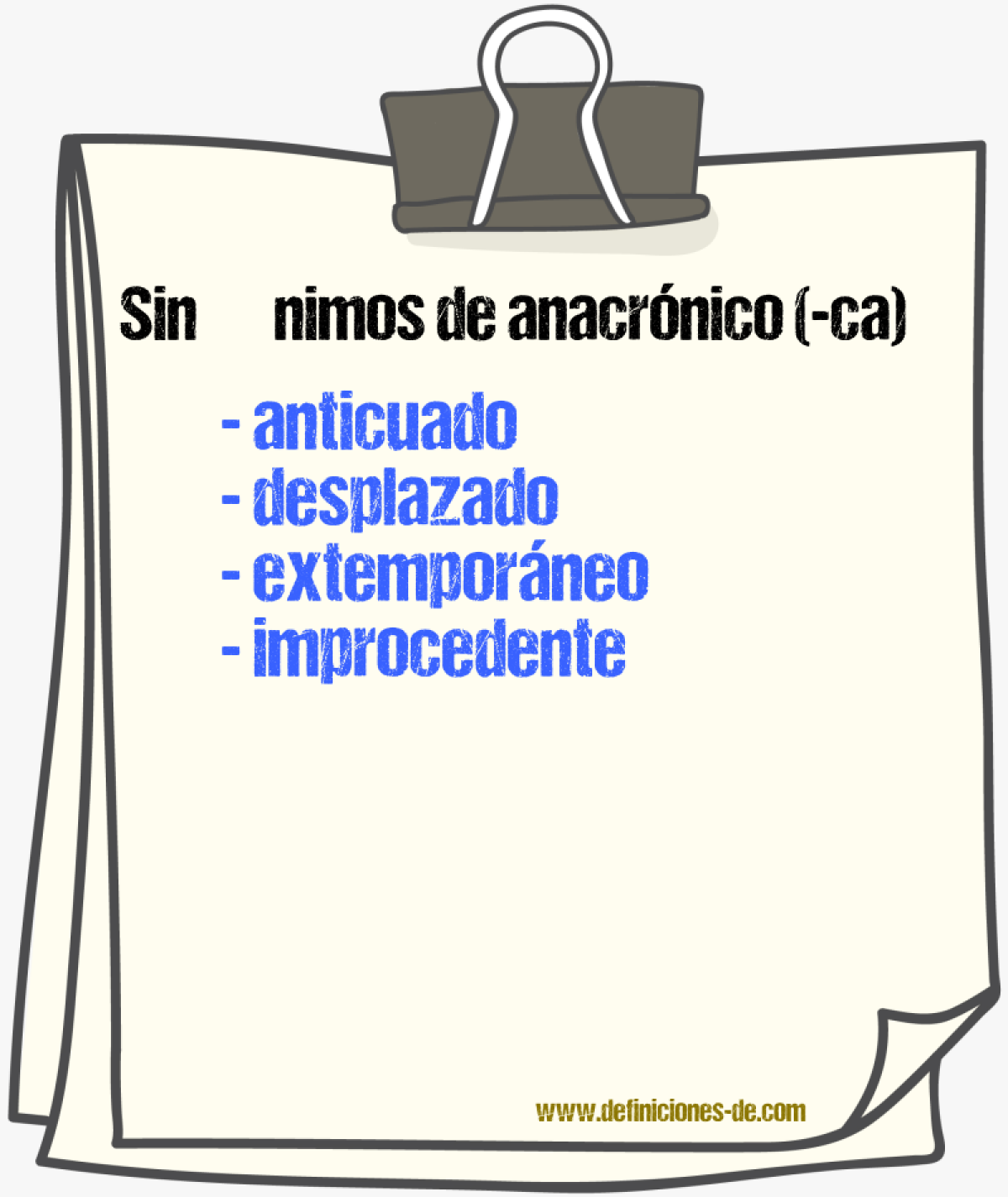 Sinnimos de anacrnico