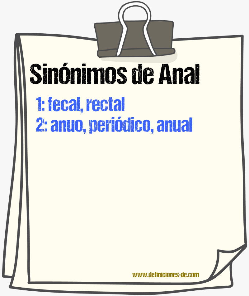 Sinnimos de anal