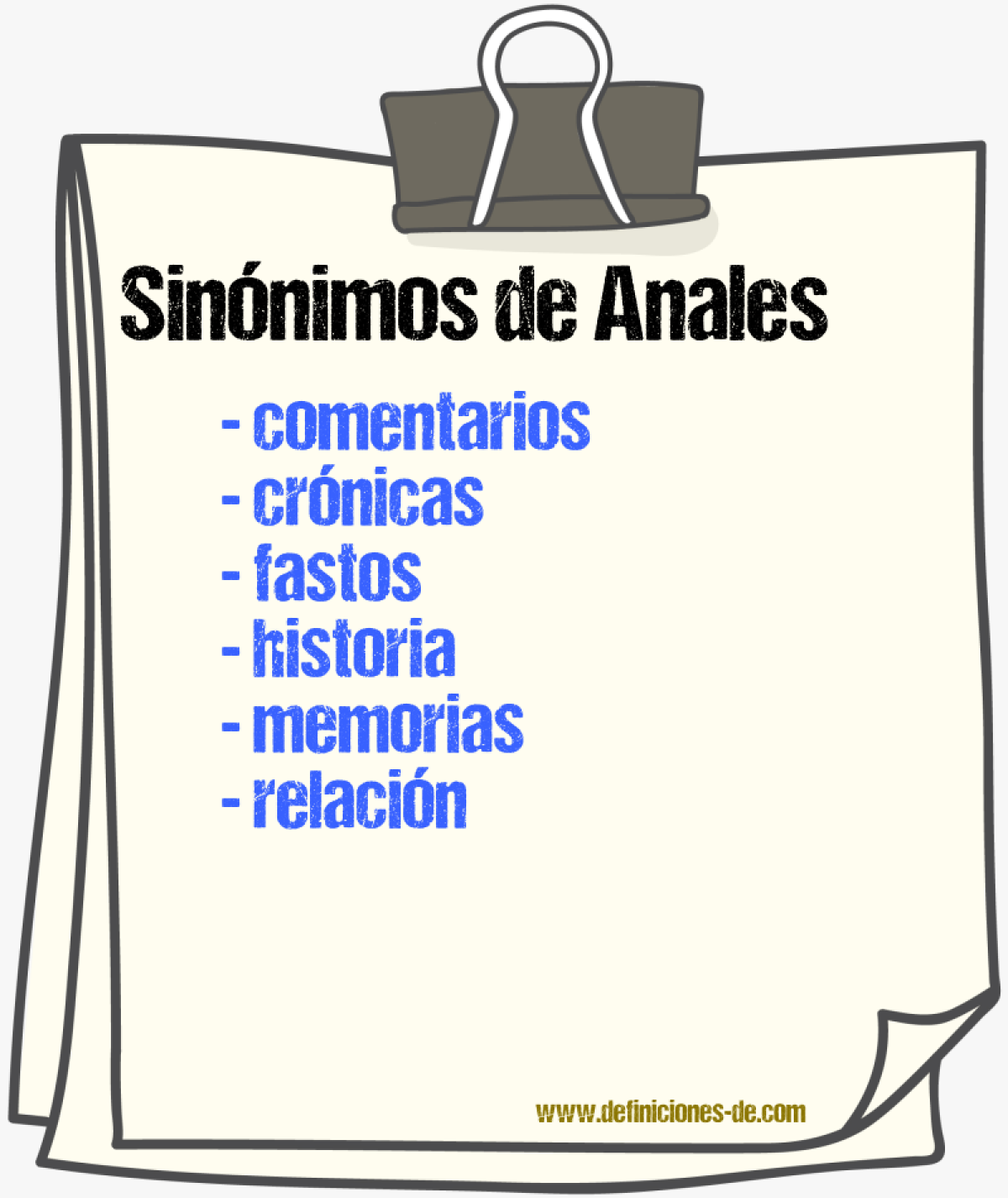 Sinnimos de anales