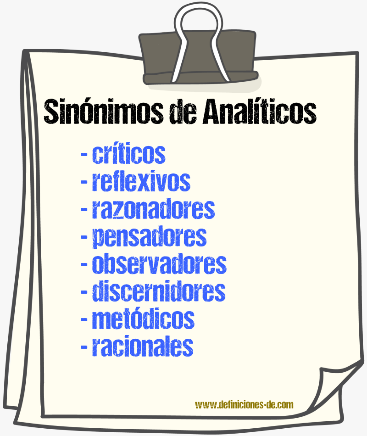 Sinónimos de analíticos