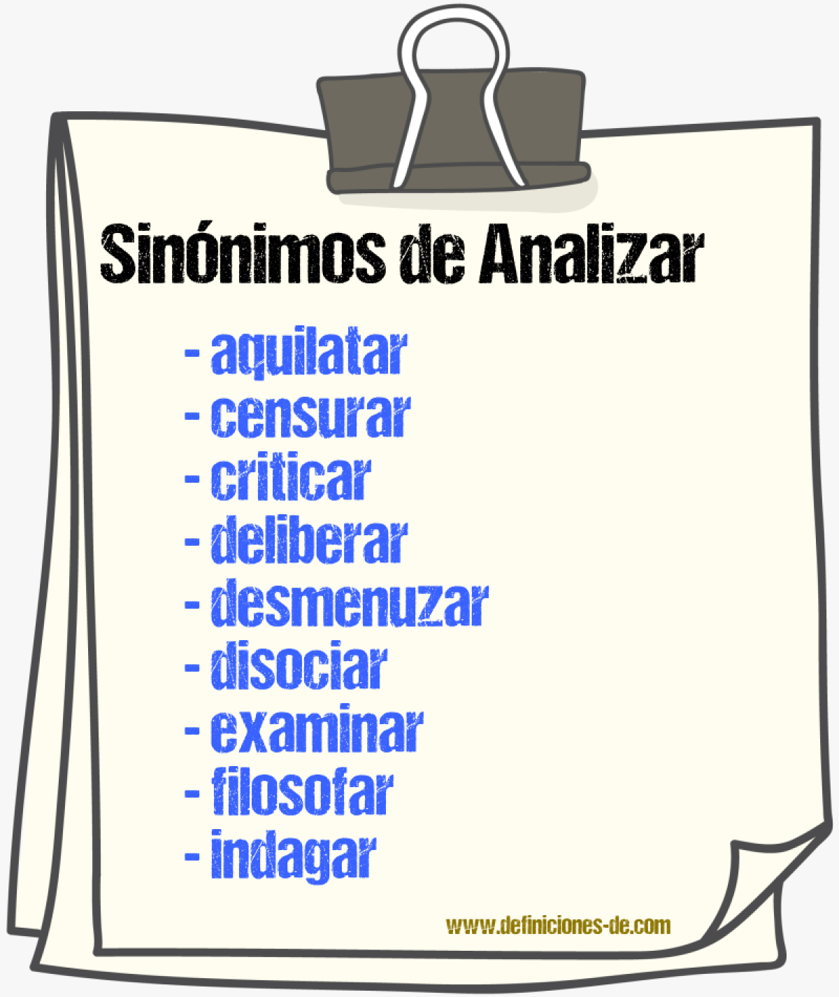 Sinnimos de analizar