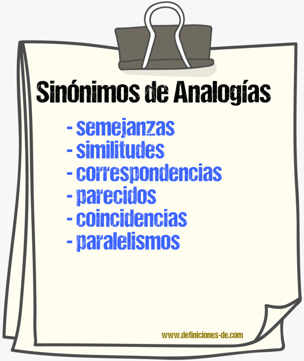 Sinónimos de analogías