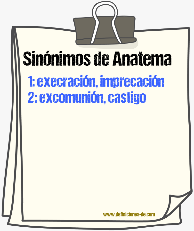 Sinnimos de anatema