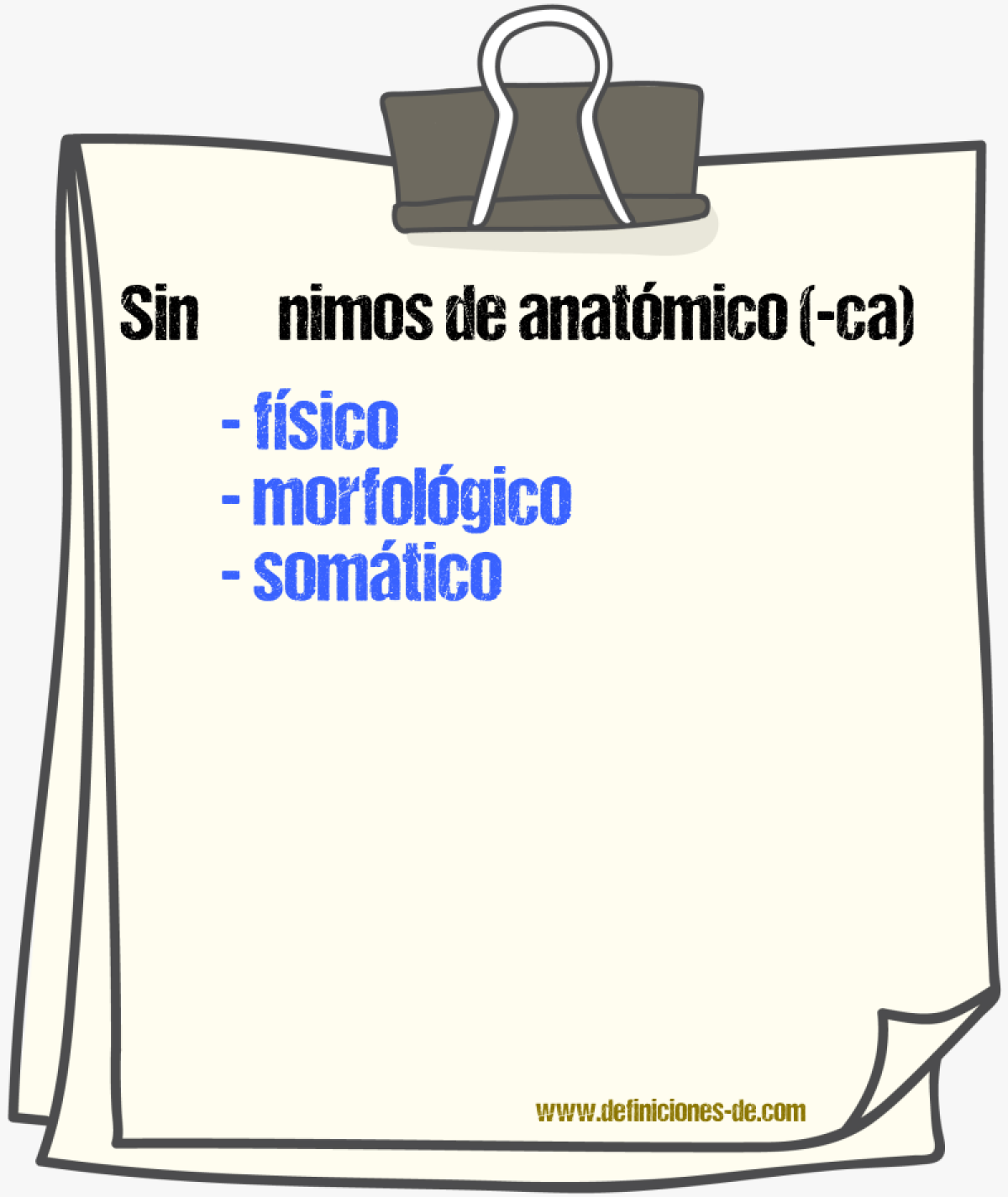 Sinnimos de anatmico