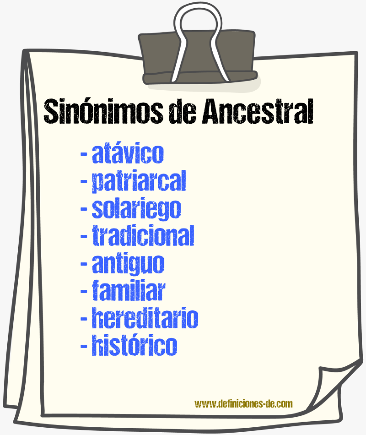 Sinnimos de ancestral