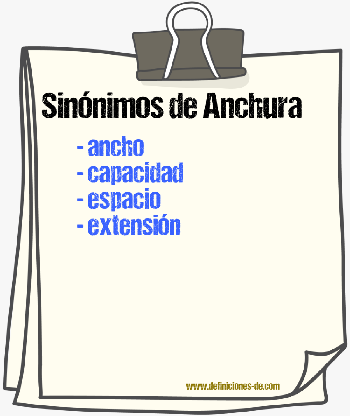 Sinnimos de anchura