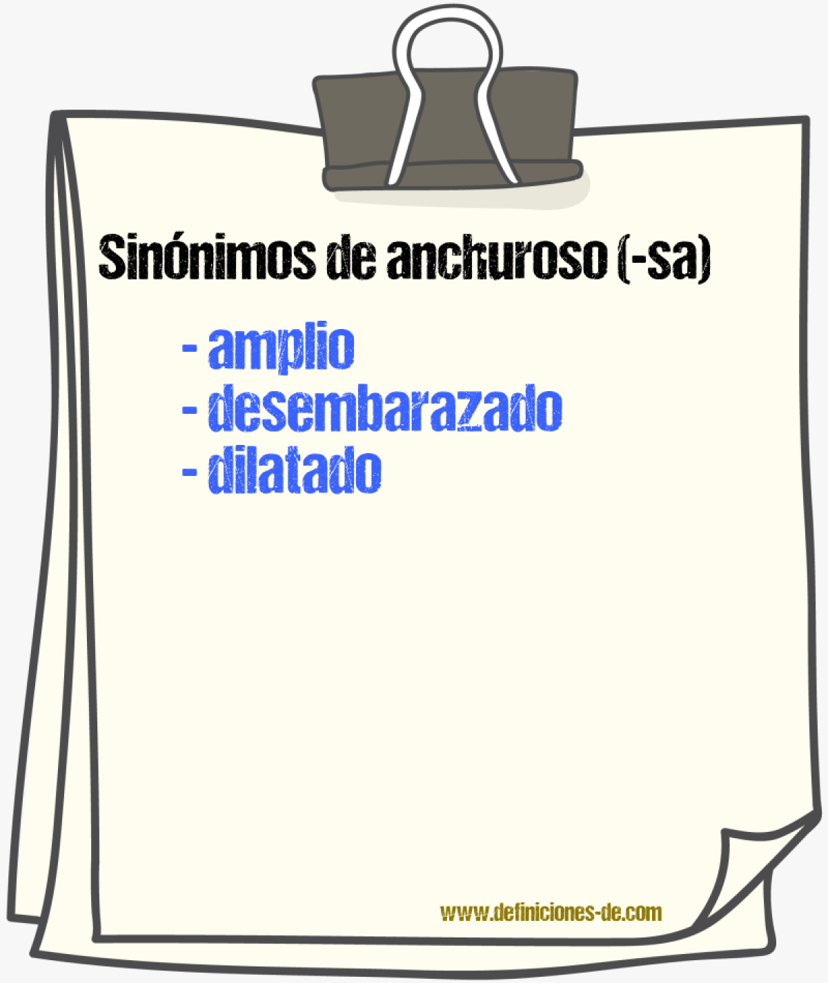 Sinnimos de anchuroso