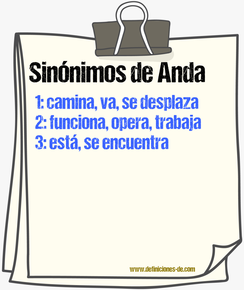 Sinónimos de anda