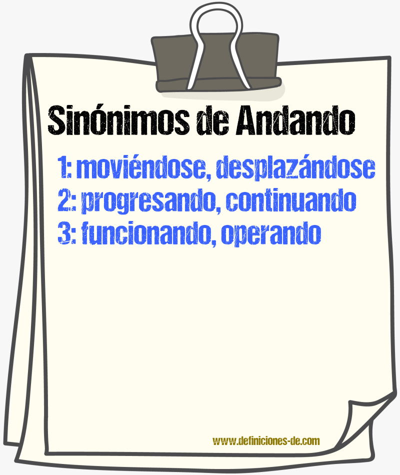 Sinónimos de andando
