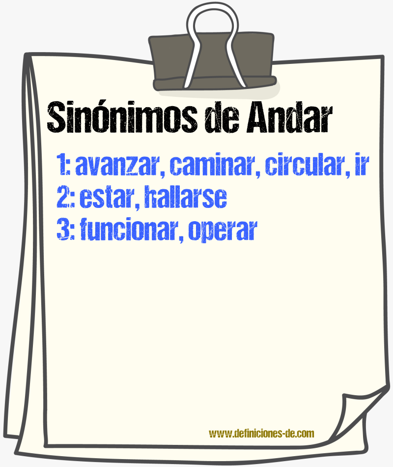 Sinnimos de andar