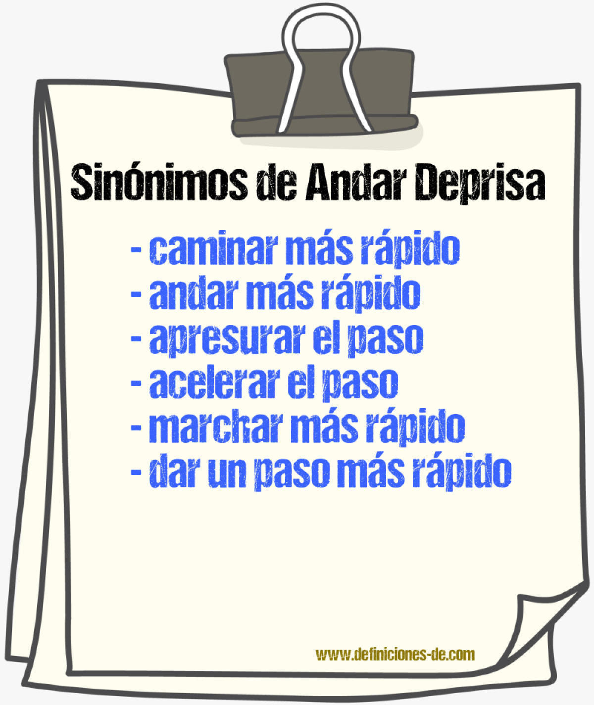 Sinónimos de andar deprisa