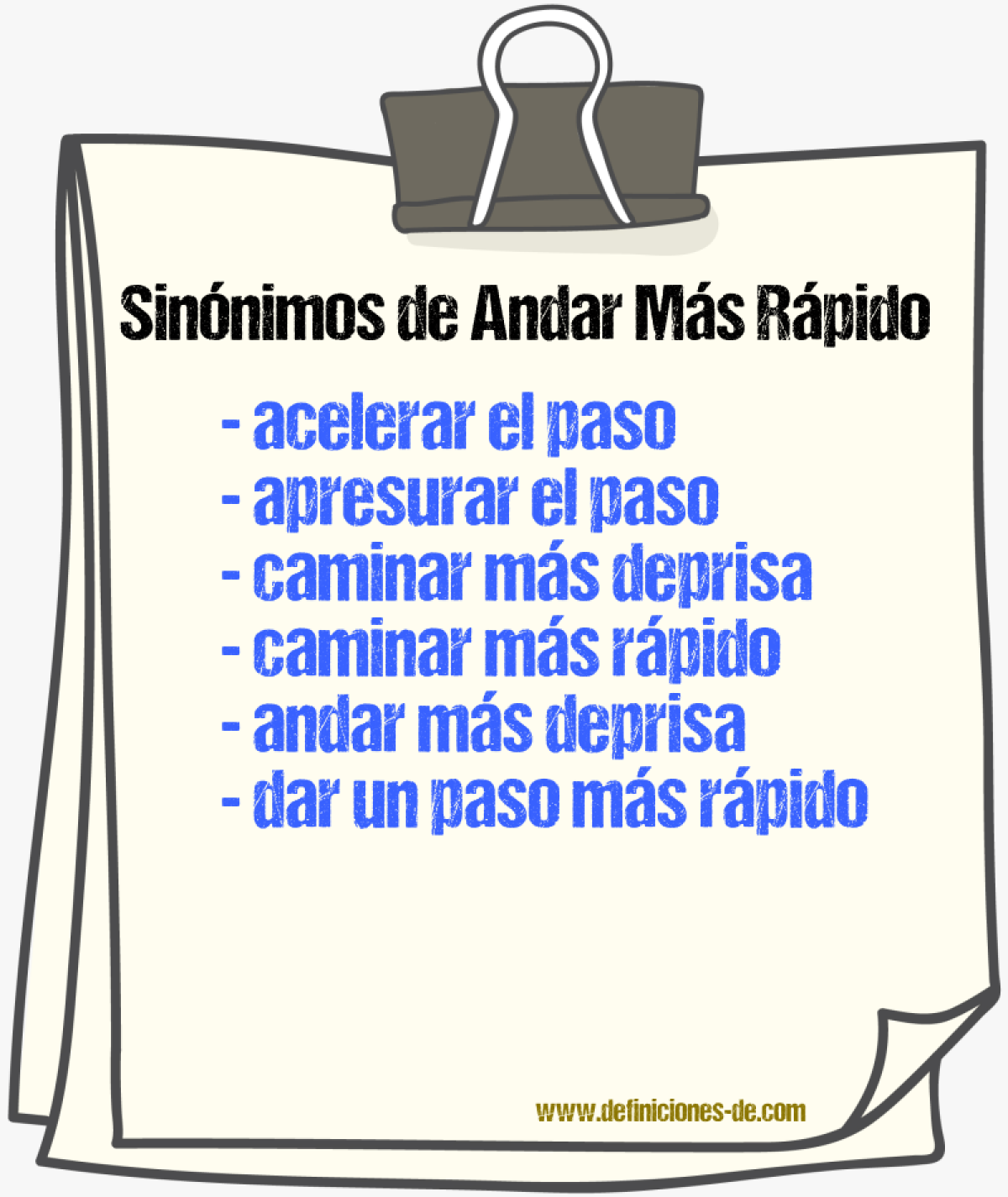 Sinónimos de andar más rápido