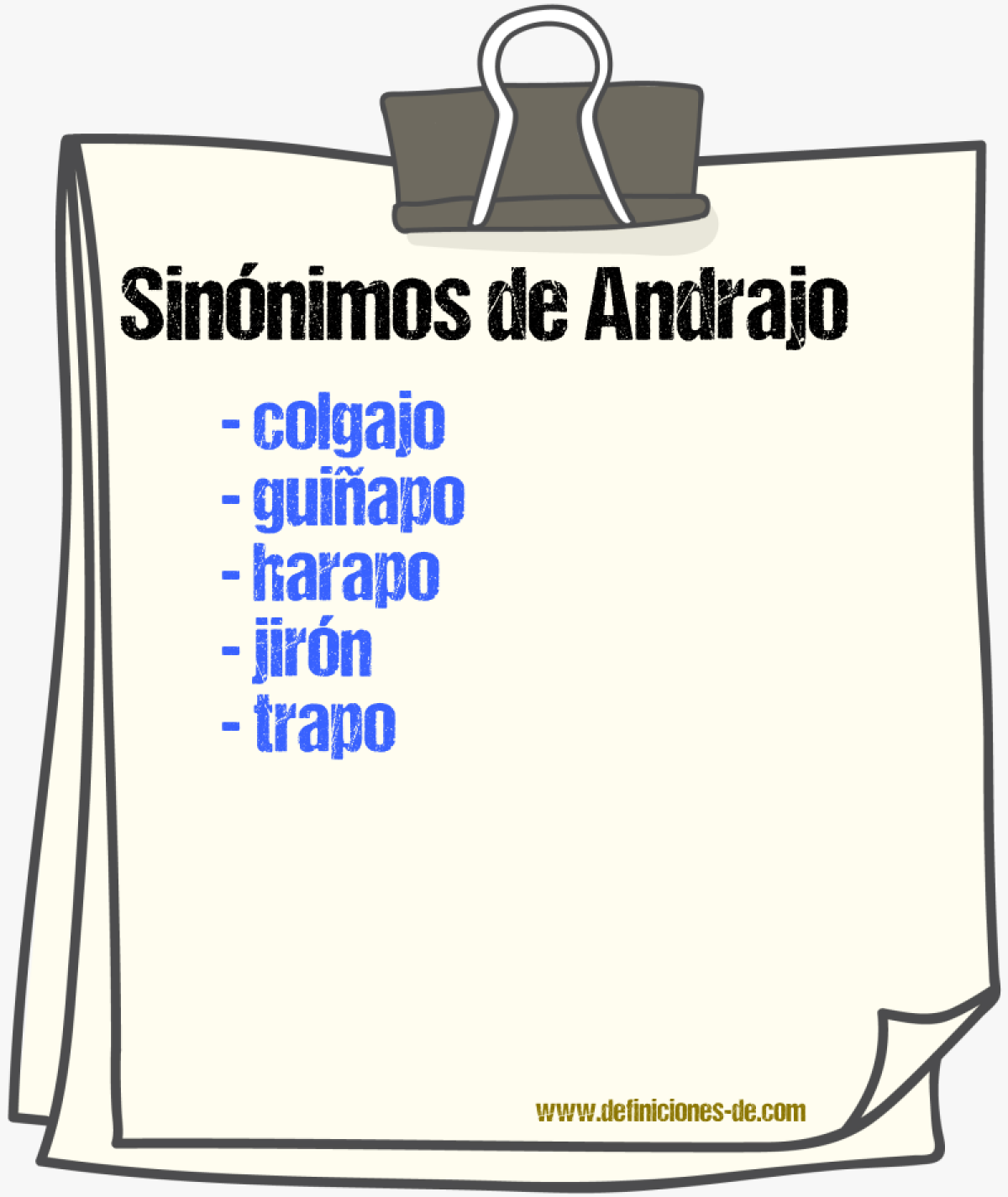 Sinnimos de andrajo