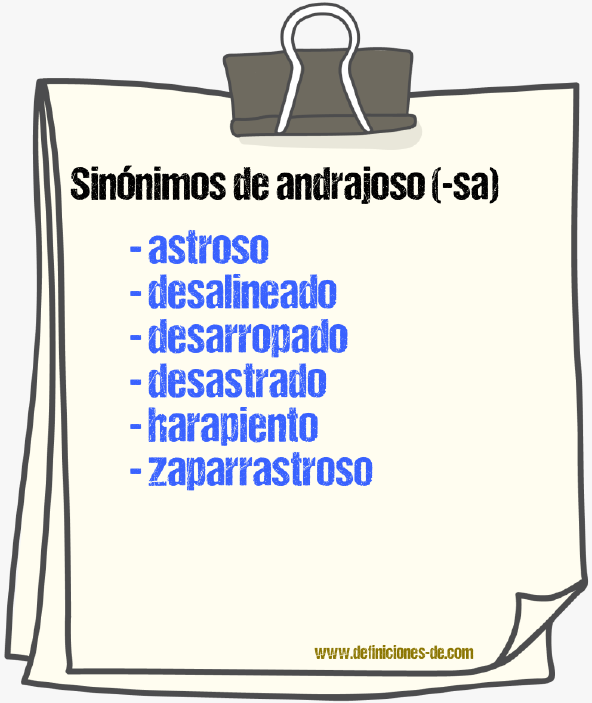 Sinnimos de andrajoso