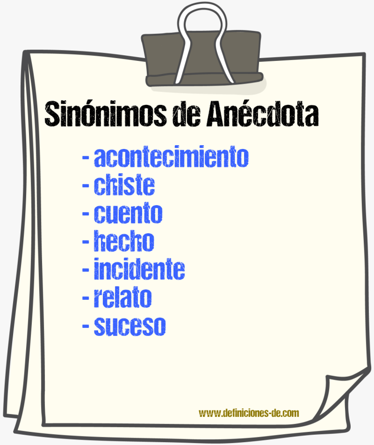 Sinnimos de ancdota