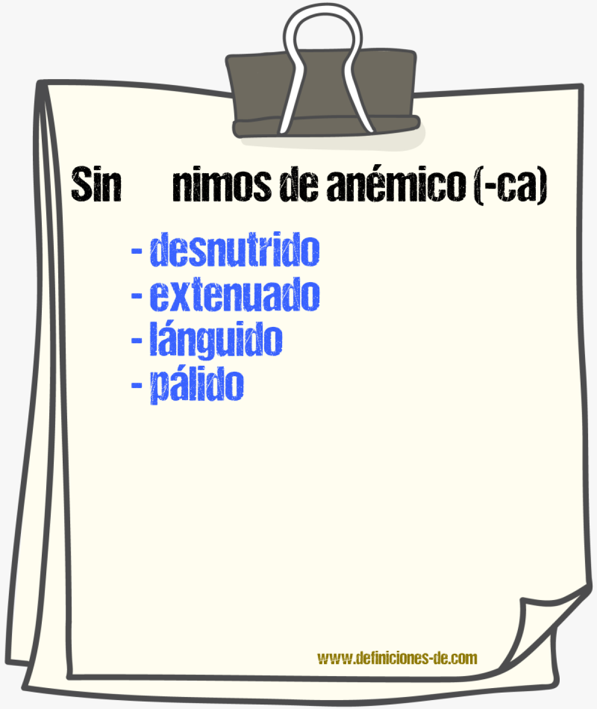 Sinnimos de anmico