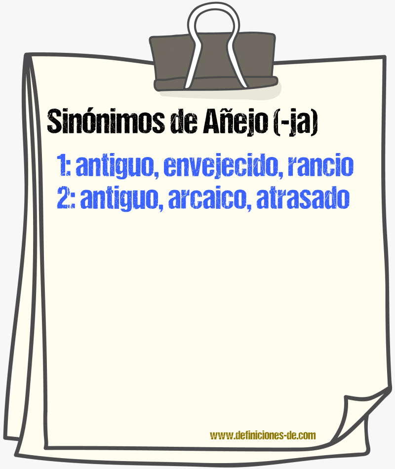 Sinnimos de anejo