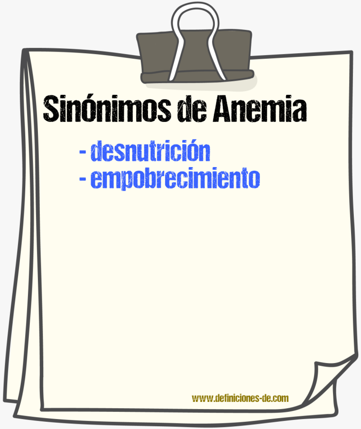 Sinnimos de anemia