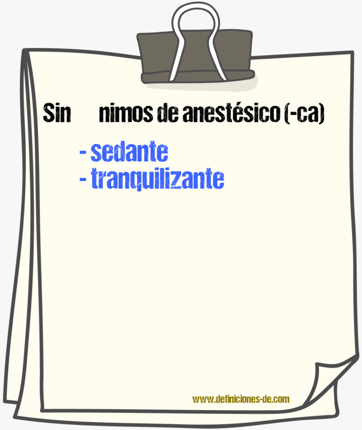 Sinónimos de anestésico