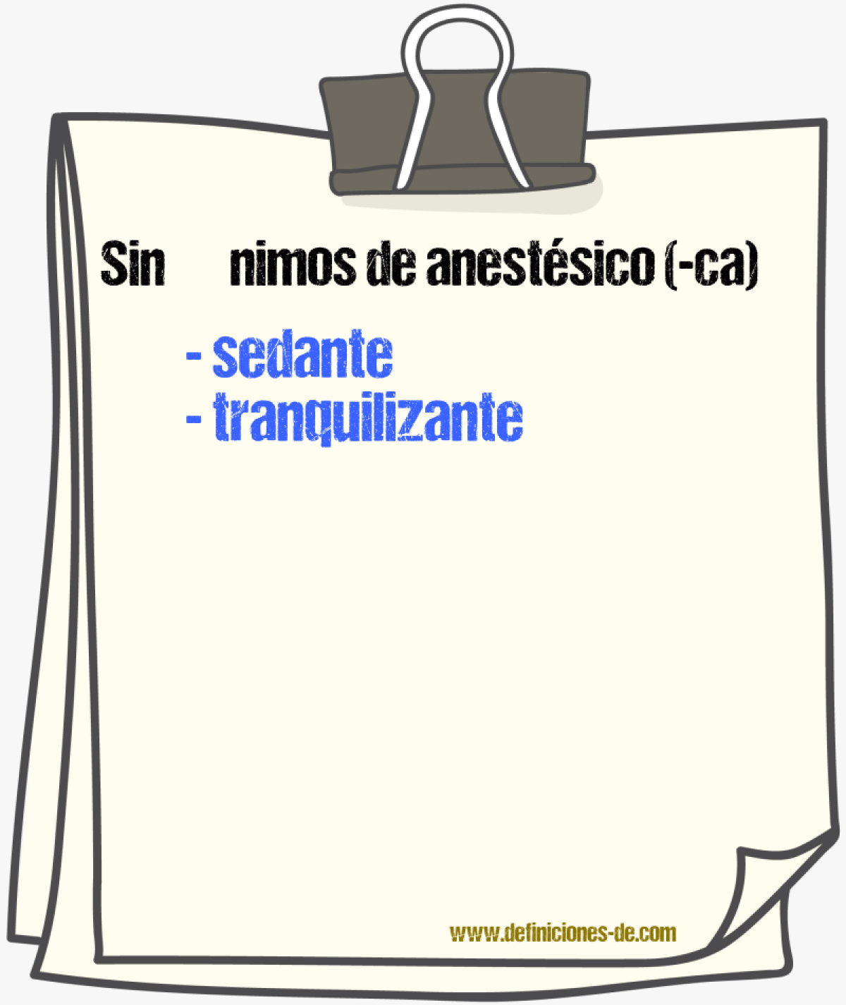 Sinnimos de anestsico