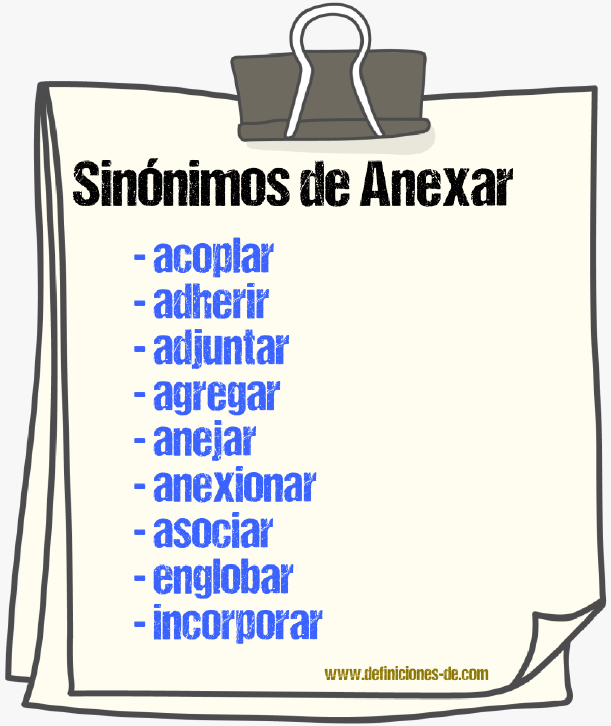 Sinnimos de anexar