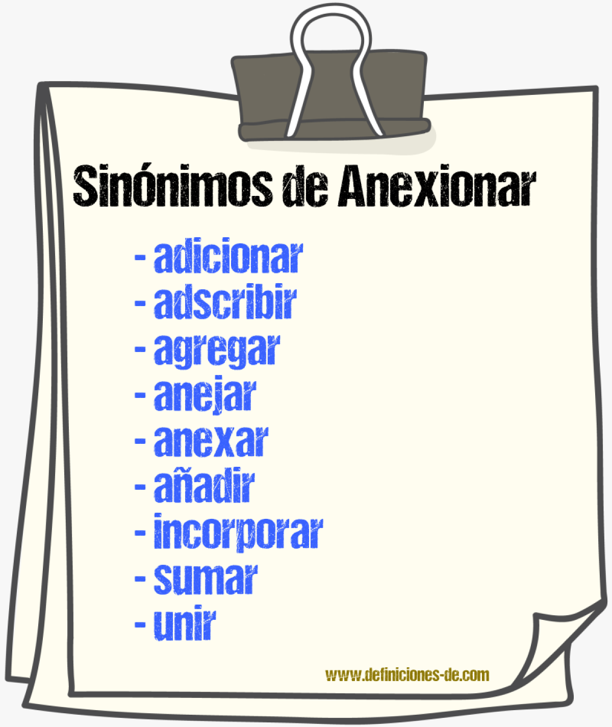 Sinnimos de anexionar