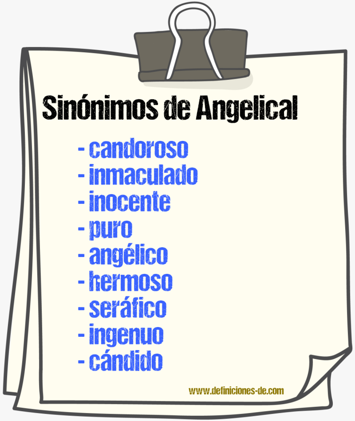 Sinnimos de angelical