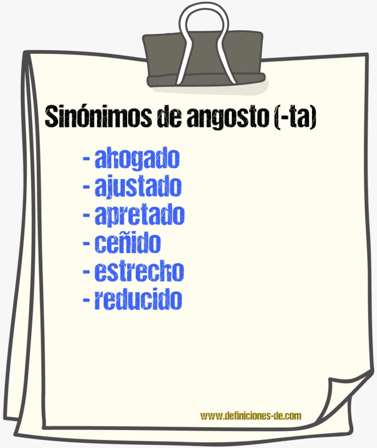 Sinnimos de angosto