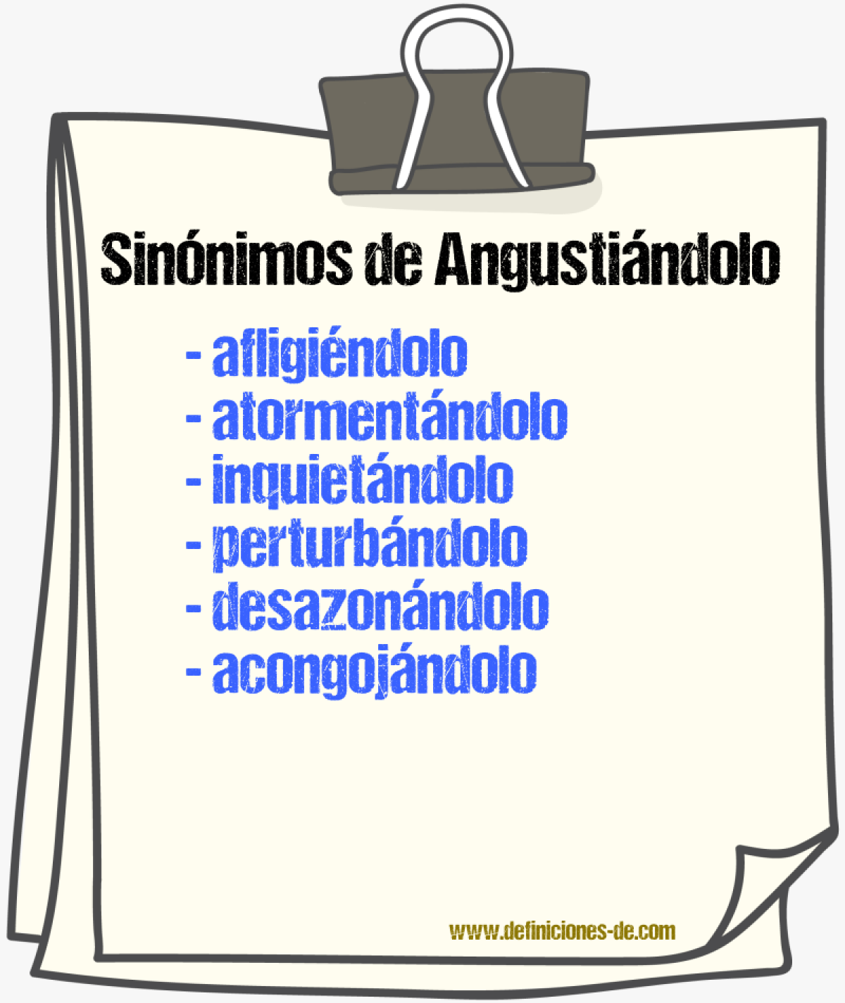 Sinónimos de angustiándolo