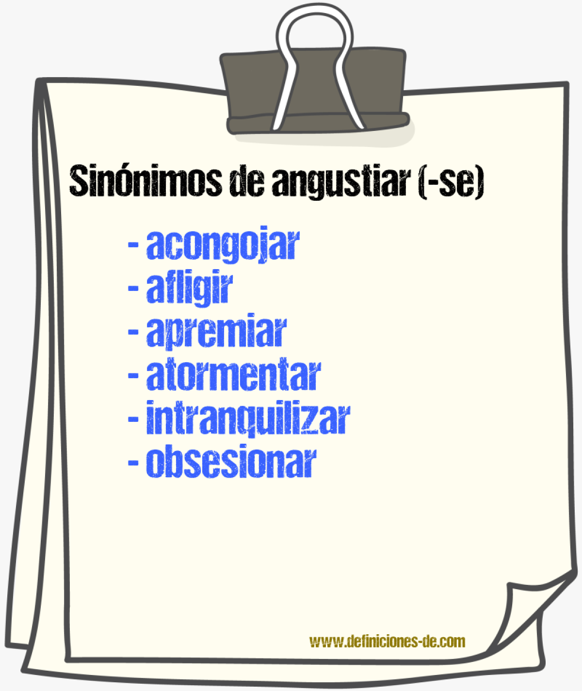 Sinnimos de angustiar