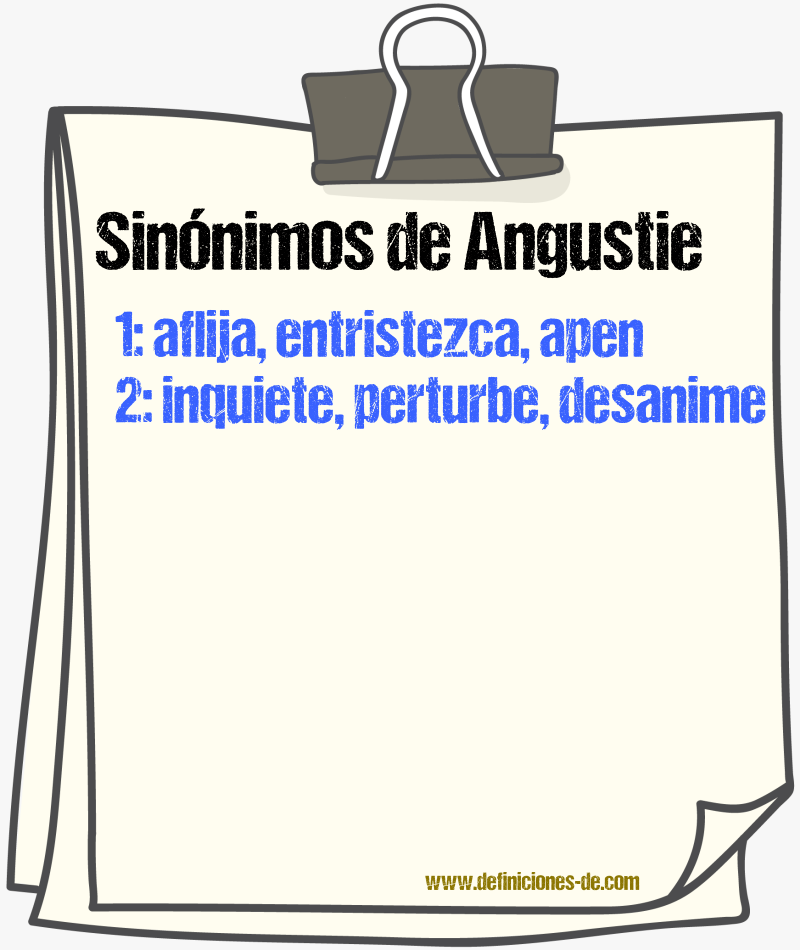 Sinónimos de angustie