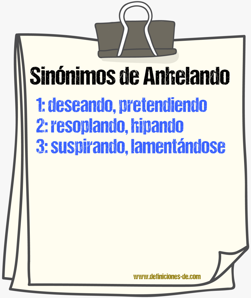 Sinónimos de anhelando