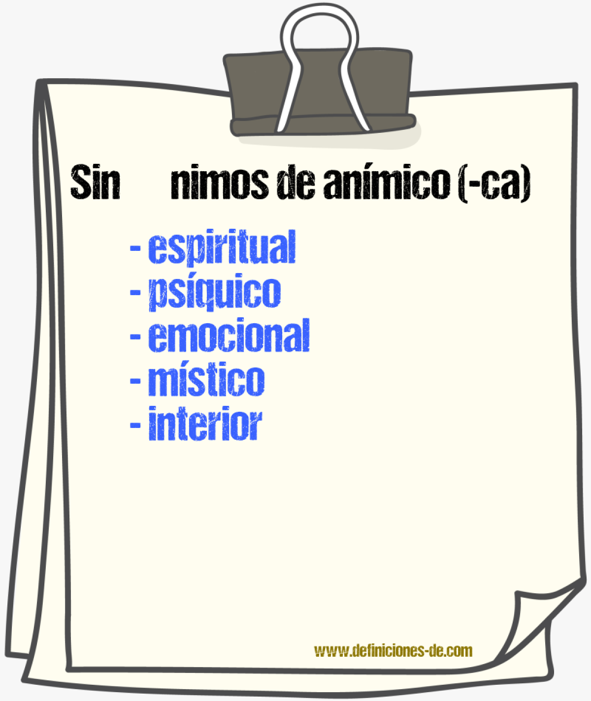 Sinnimos de anmico