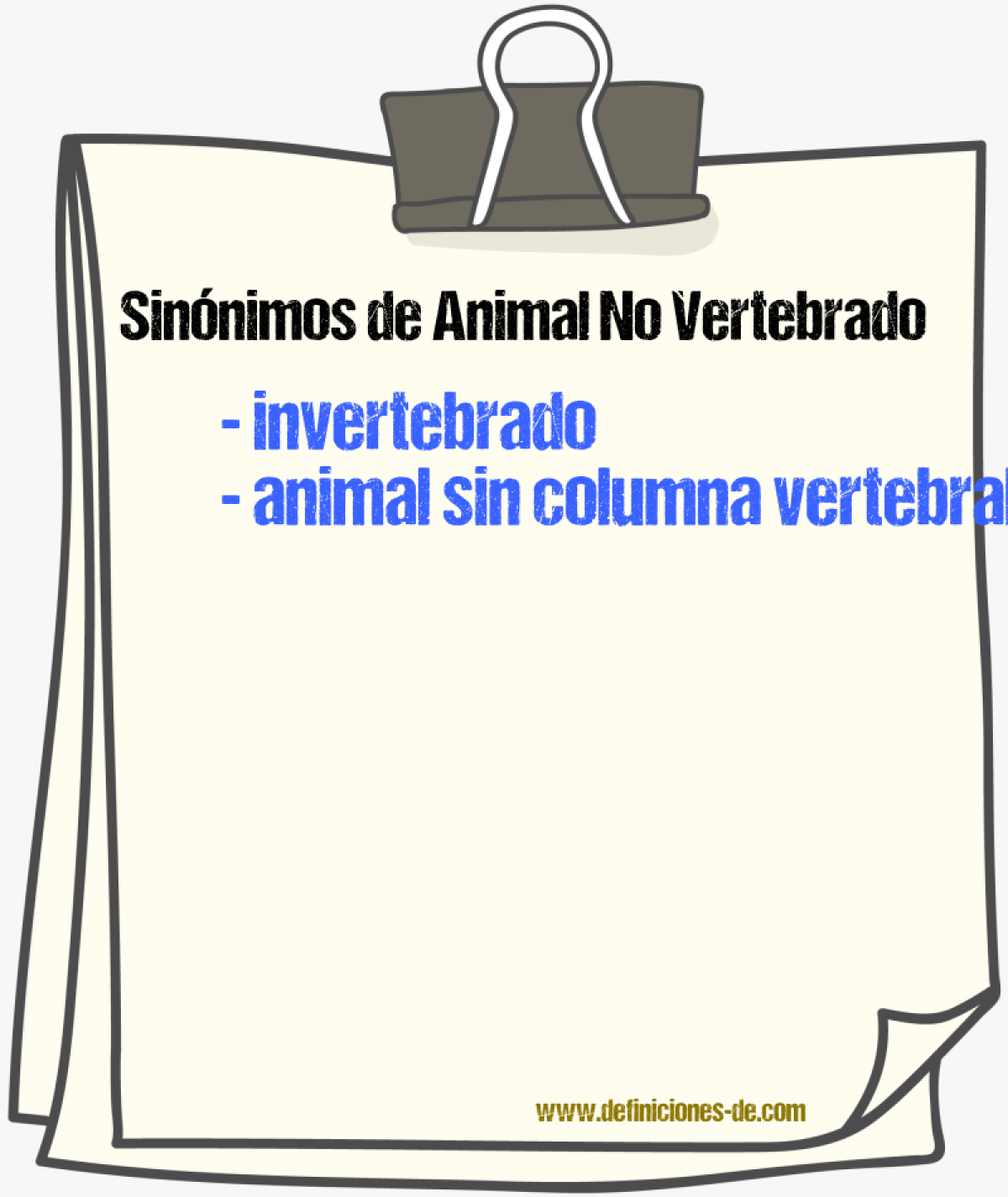 Sinónimos de animal no vertebrado