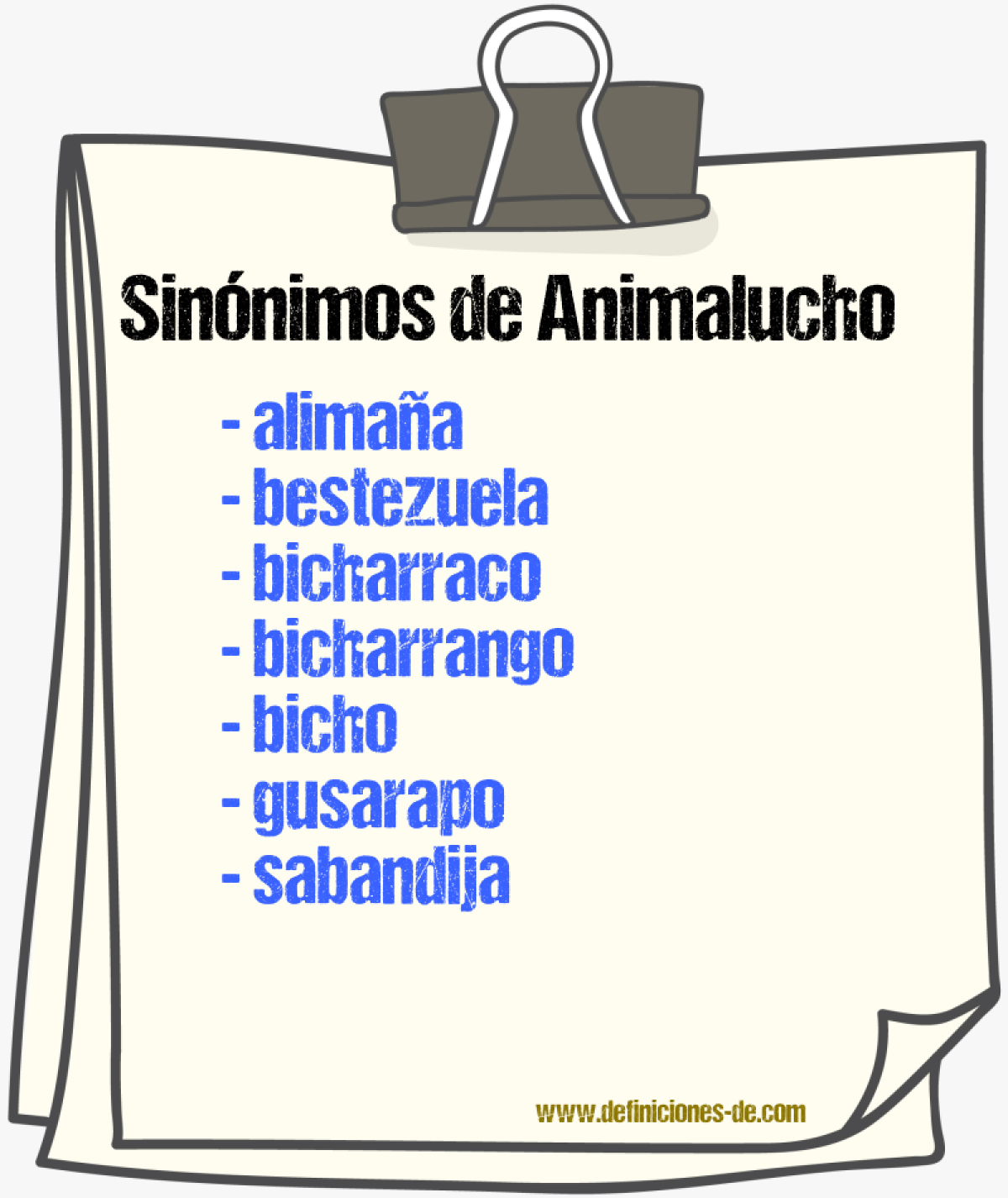 Sinnimos de animalucho