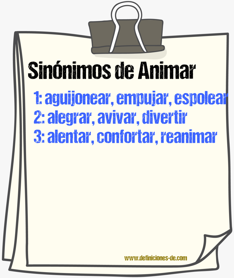 Sinnimos de animar