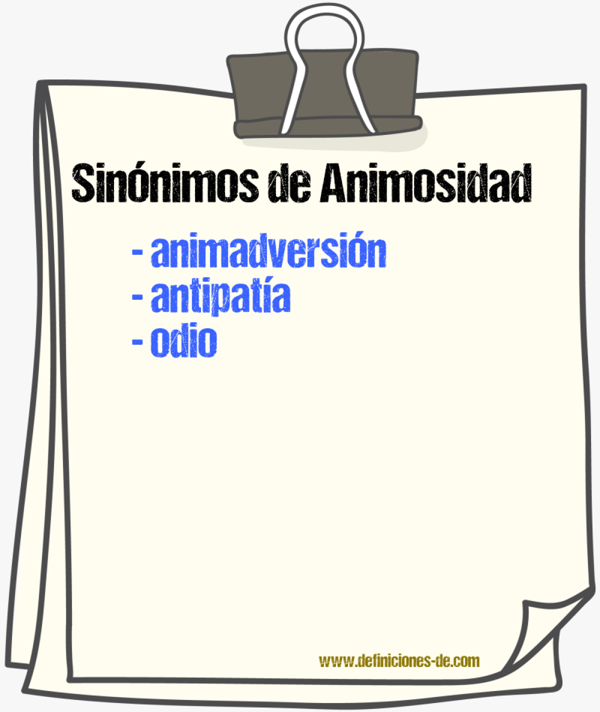 Sinnimos de animosidad