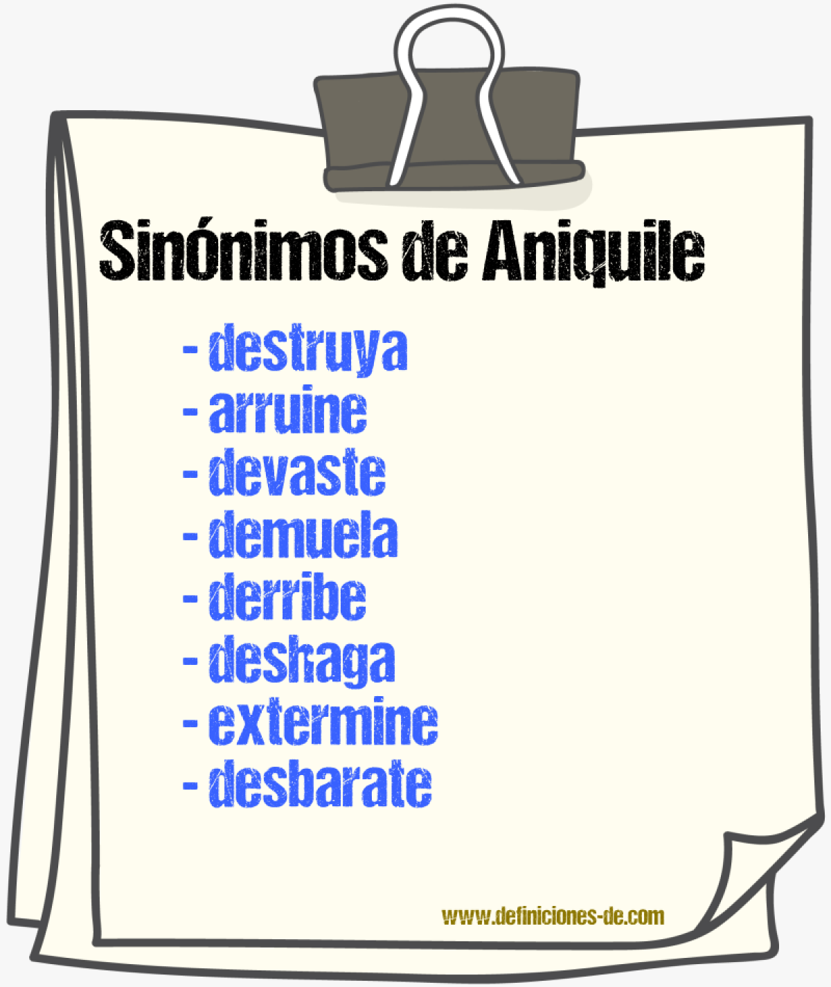 Sinónimos de aniquile