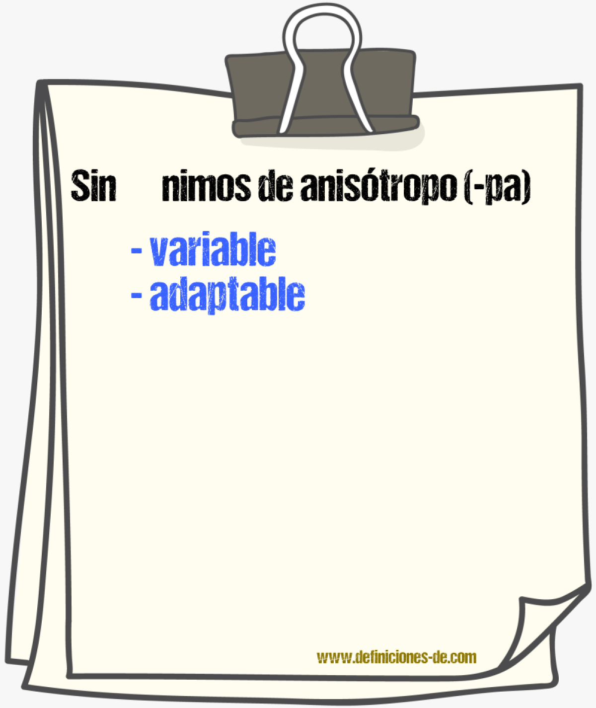 Sinnimos de anistropo