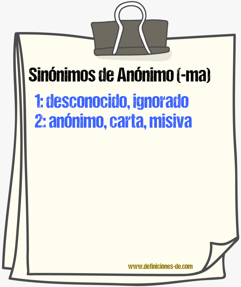 Sinnimos de annimo