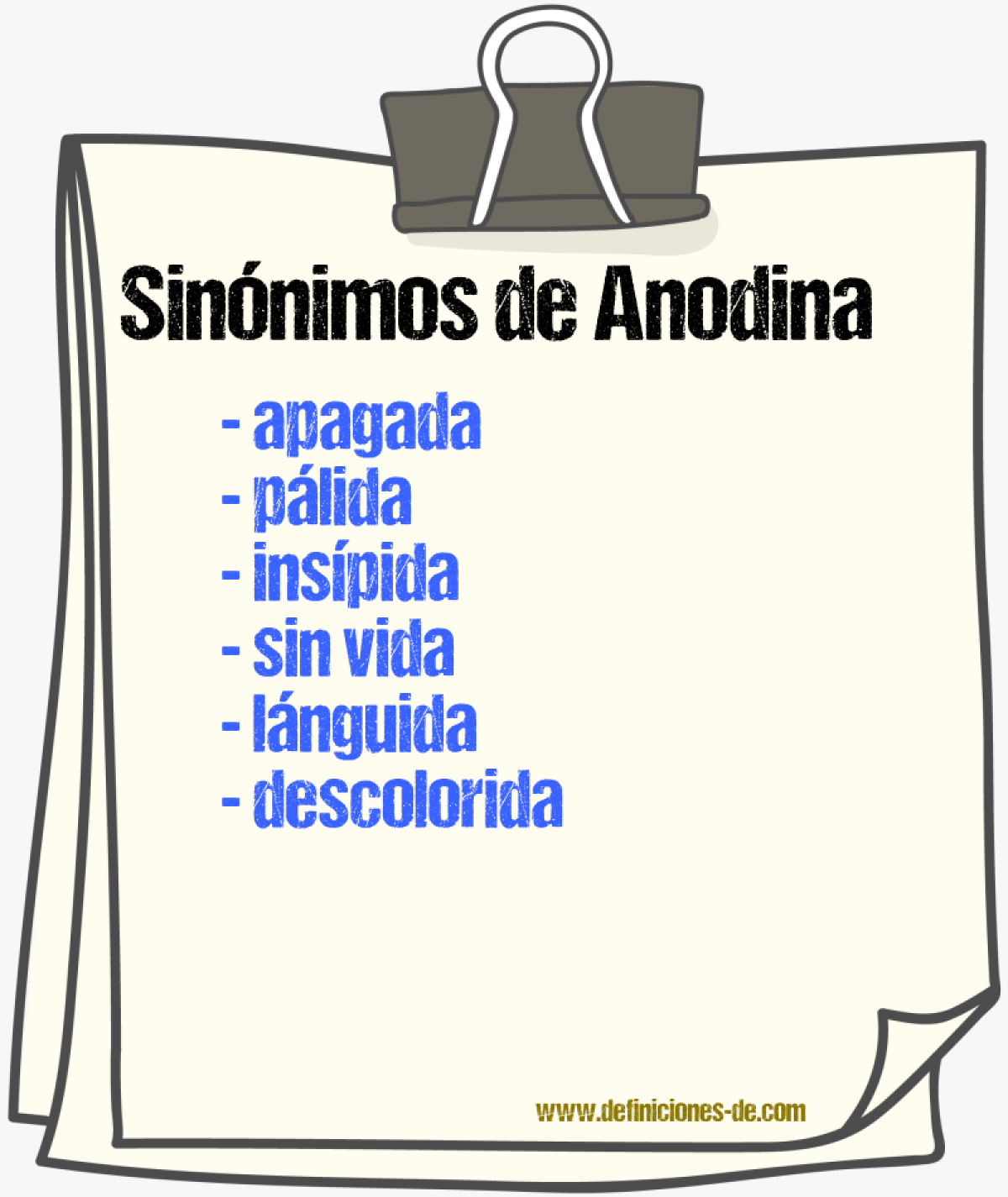 Sinónimos de anodina
