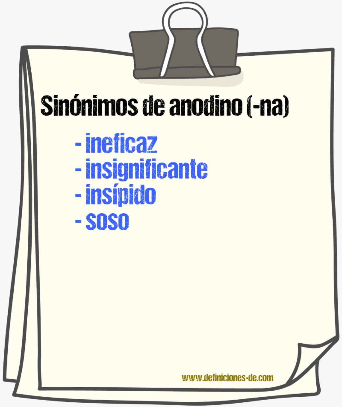 Sinnimos de anodino