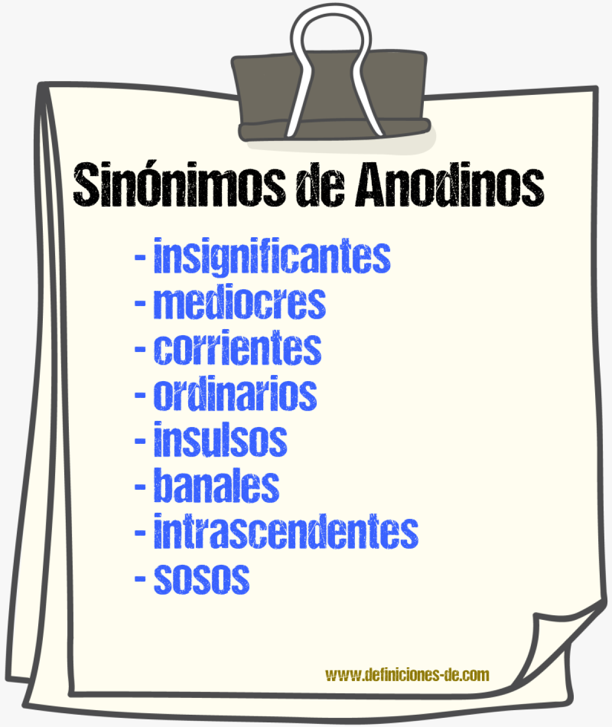 Sinónimos de anodinos